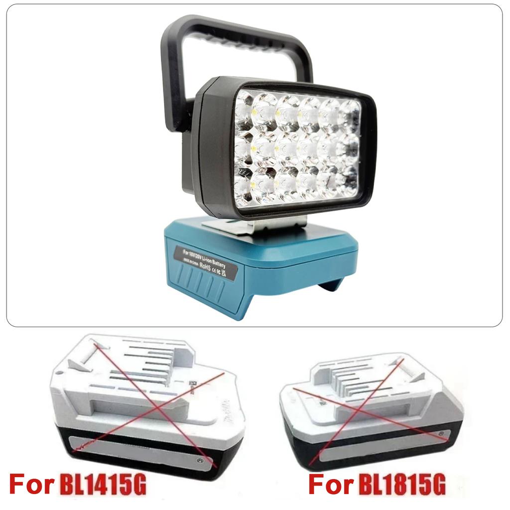 LED Work Light for Makita for Milwaukee for Dewalt Flashlight 18V Li-ion Battery Portable Emergency Lamp(Battery Not Included)