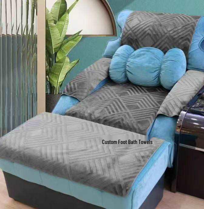 Four-Piece Foot Bath Set: Includes Massage Chair, Non-Slip Foot Massage Sheets, Sofa Towel, Thickened for Extra Comfort