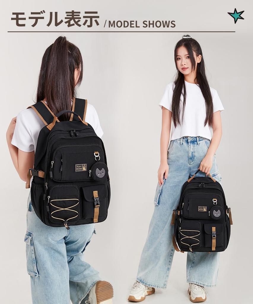 School Large High School College Casual 3 Colors [AACXX] Women's Backpack, Popular, Lightweight, Backpack, Capacity, Korean, Students, Students,
