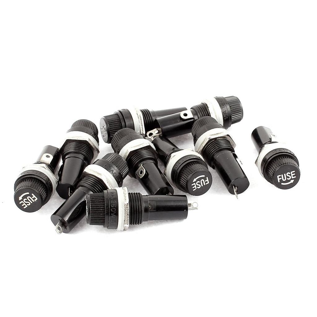 uxcell Fuse Holder, 0.6 X 1.2 Inches (6 X 30 Mm), AC 125V/15A, 250V/10A, 10 Pack of 10