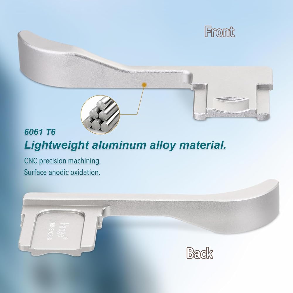 Haoge Metal Thumb-Up Grip for Sony A7CII, a7CR, Camera Accessory Silver Hot Shoe Rest Hand THB-S7CR-S