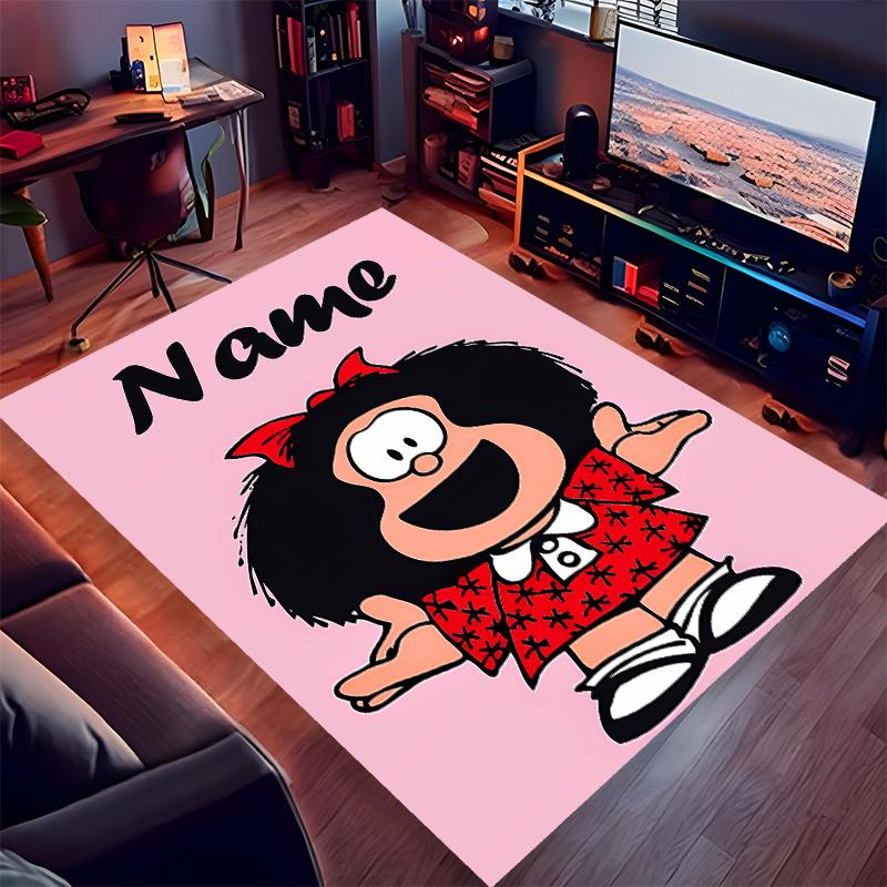 Custom Personalization Mafalda Print Area Rug - Soft, Washable Non-Slip Indoor Mat,Living Room,Home&Office Decorative Rug