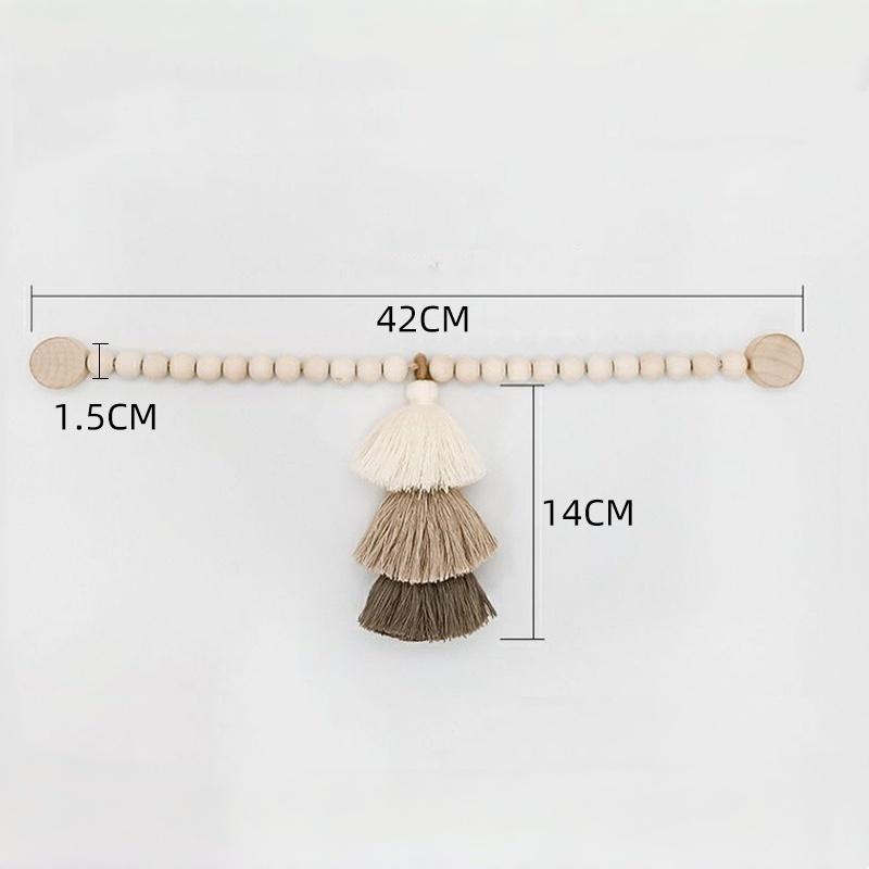 2Pcs Bohemian Curtain Clasp Wooden Bead Magnet Curtain Tie Backs With Tassel For Bedroom And Living Room Home Decoration