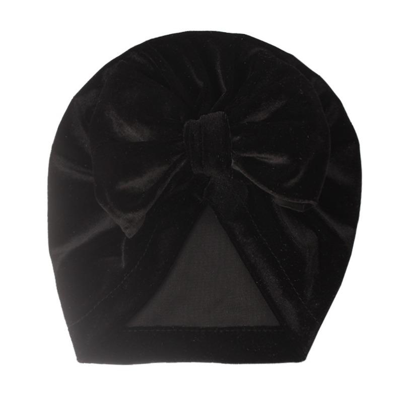 Căciulă termică nouă pentru bebeluși, toamnă și iarnă, căciulă cu fundă pentru copii, căciulă înnodată din catifea aurie, căciulă pentru bebeluși