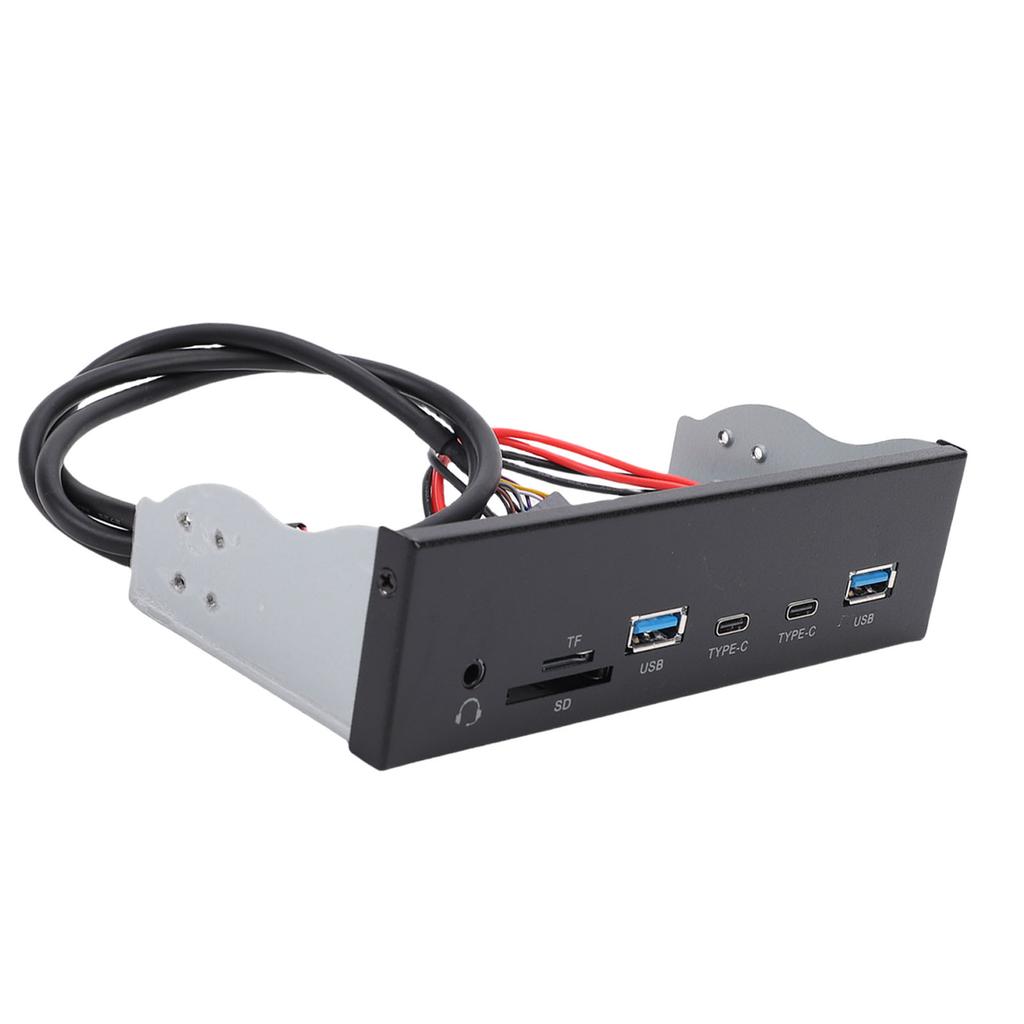 USB3.2 GEN1 Front Panel Hub 5.25 Inch 19 Pin Optical Drive Front Panel with 2 USB 2 Type C Ports Headphone Jack