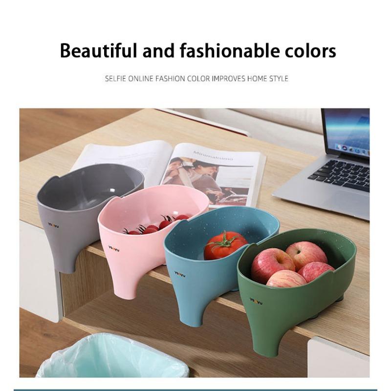 Elephant Drain Basket Multi-purpose Kitchen Storage Drain Basket Household Fruit and Vegetable Wash Basket Basket Plastic Drain Basket Sink Filter