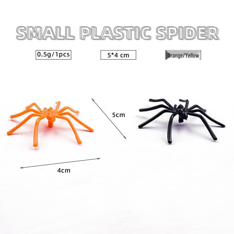 Luminous Halloween Tiny Spider Prank Toy - Black & Orange Decoration