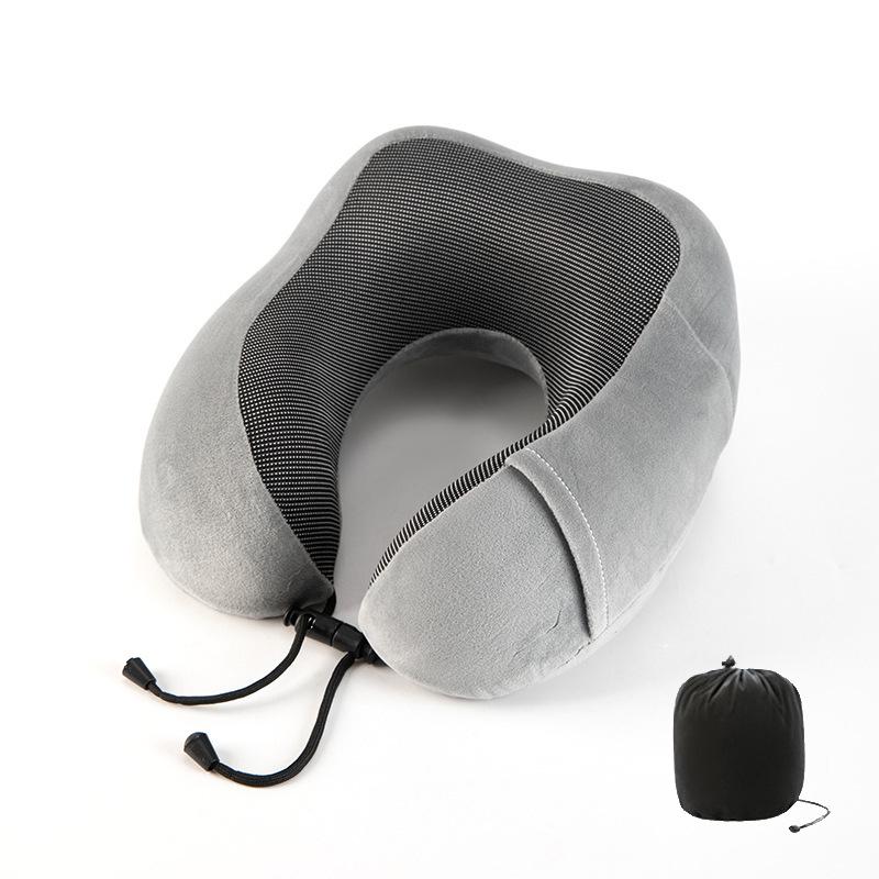 Portable U-Shaped Memory Foam Travel Neck Pillow - Perfect for Airplanes, High-Speed Rail, Office Naps & Cervical Support