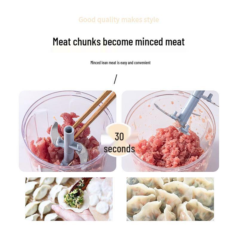 Multifunctional Manual Food Processor: Vegetable Chopper, Meat Grinder, Garlic Press, and Baby Food Maker