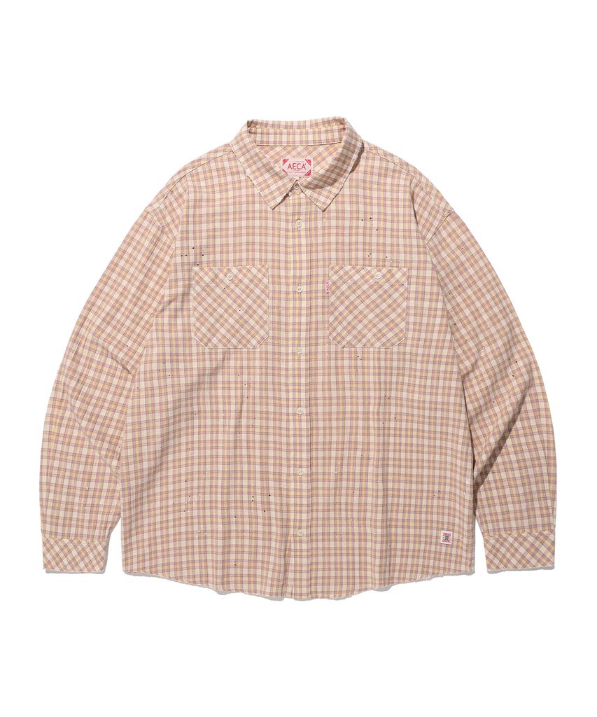AECA Painted Check Shirt-Pink