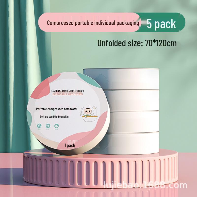 Thickened Disposable Compressed Bath Towel: Strong Absorbency, No Shedding, Individually Packed for Travel & Business.