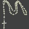 Imitation Pearl Religious Jewelry Set Sweater Chain Long Cross Pendant Necklace Devotional Vintage Style Christian Bracelet