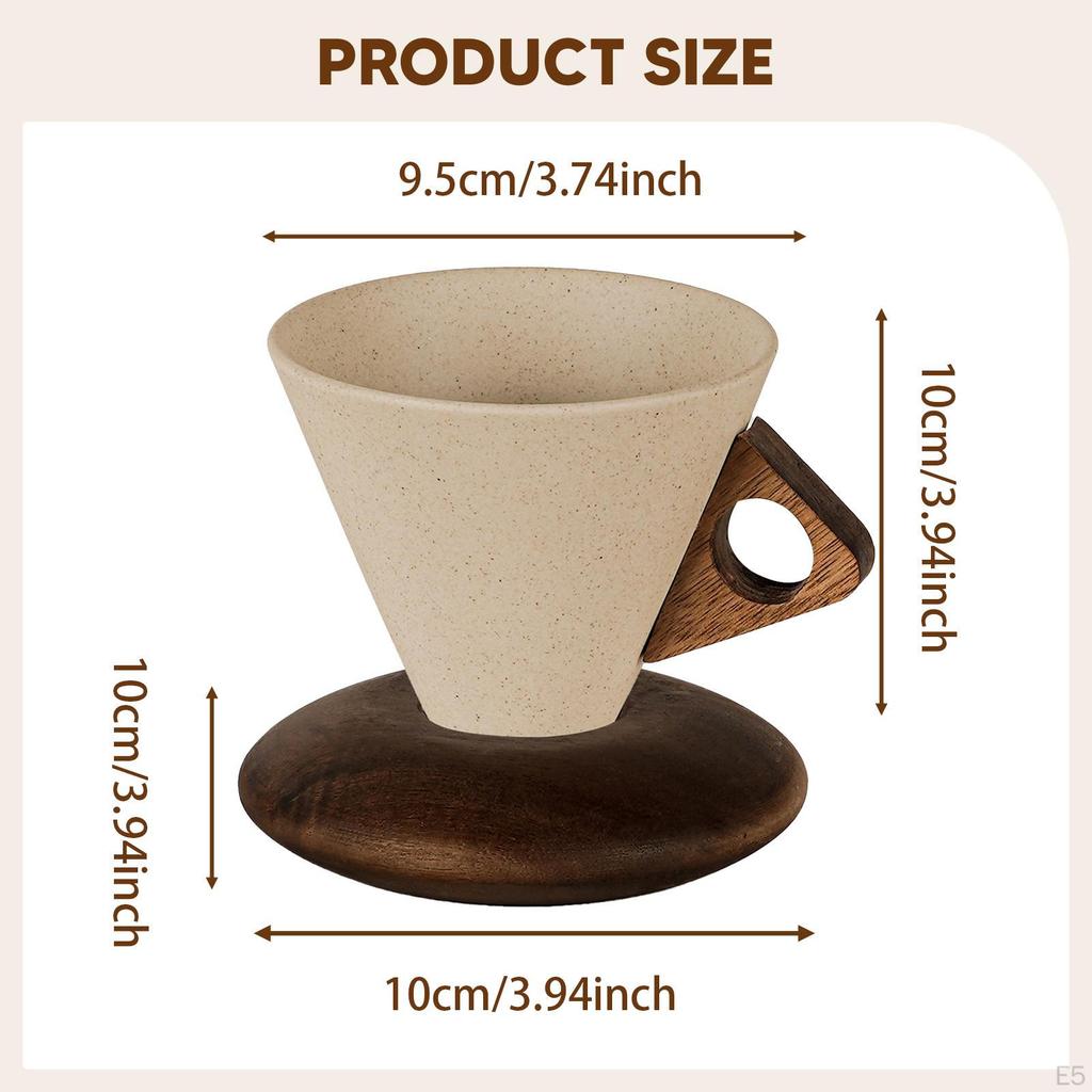 Cone Base Coffee Mug for Tea And Drinks, Porcelain Cup Office Home