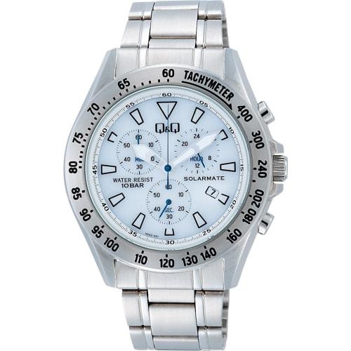 

Citizen Q&Q SOLARMATE Men s Watch, Solar Powered, Analog Display, Chronograph, Water Resistant to 10 ATM, White, H022-201