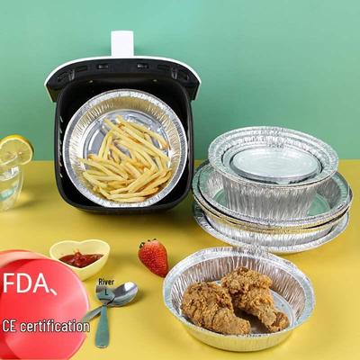 Round Aluminum Foil Pan for Home Use - Air Fryer, BBQ, Baking, and Takeout