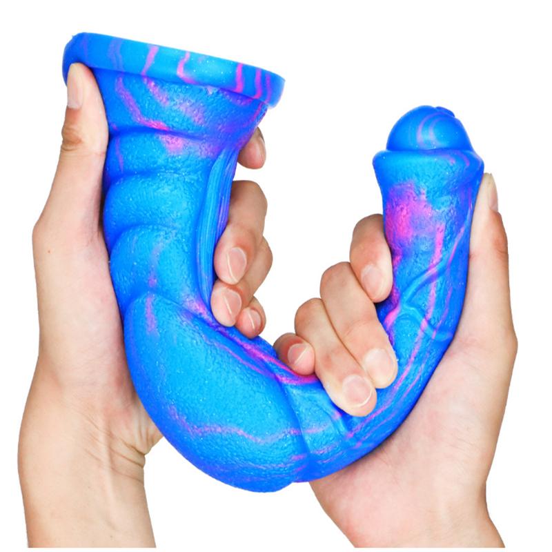 Female Eggless Horse Cock Liquid Silicone Animal Penis Thick and Long Color Simulation Fake Penis Anal Plug Sex Toys