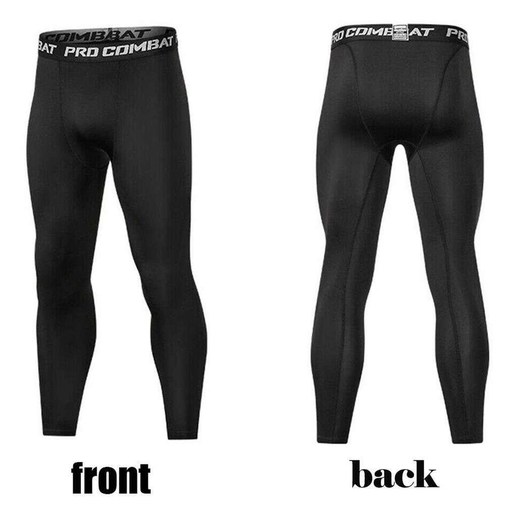 Pantaloni da yoga da uomo a tinta unita ad asciugatura rapida, leggings snellenti, pantaloni a compressione, strati di base, leggings attillati da yoga