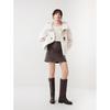 ELLE Women's Plush 100% Wool Hooded Toggle Coat