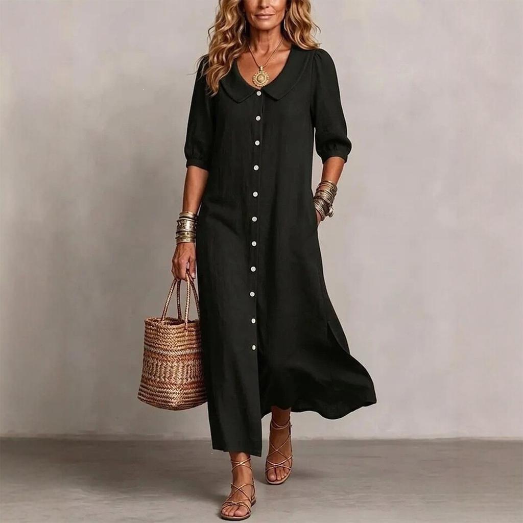Women’s Loose Fit Button Down Babydoll Collar Dress Maxi Dresses for Women Spring Dresses for Women Casual Dresses for Women Sundresses for Women