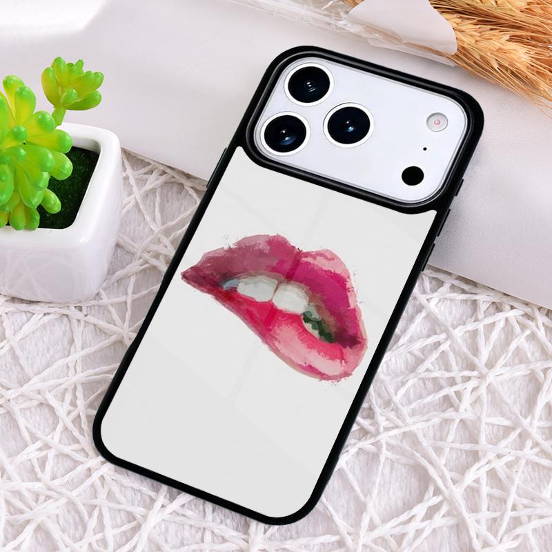 Kiss Me Red Lip Fundas Phone Case for iPhone 17 Air 16 15 11 12 14 13 Pro Max Shockproof Cover