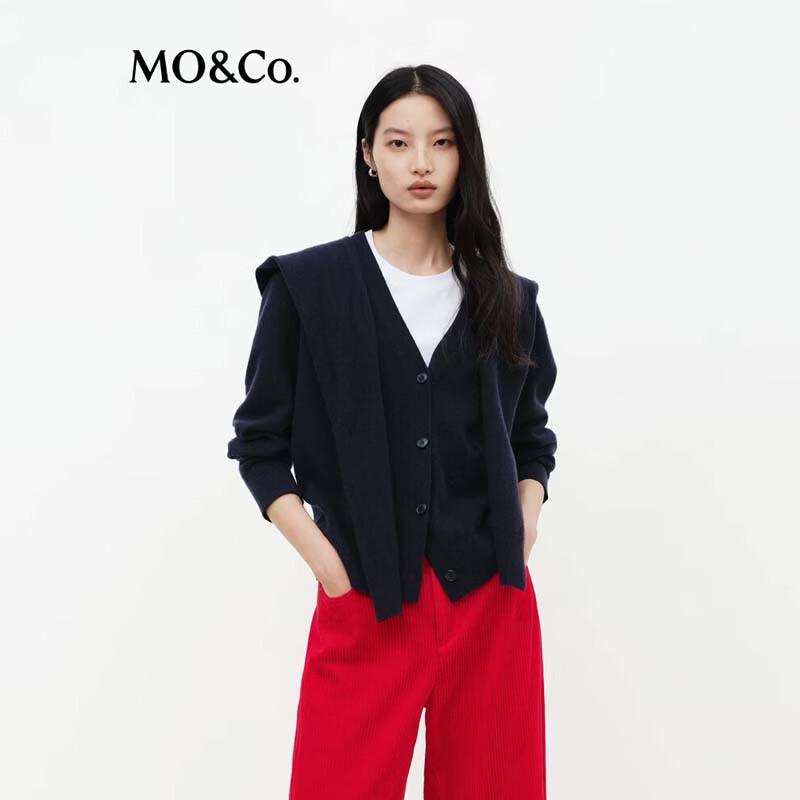 MO&Co. Women's Wool Knit Cardigan & Shawl Set