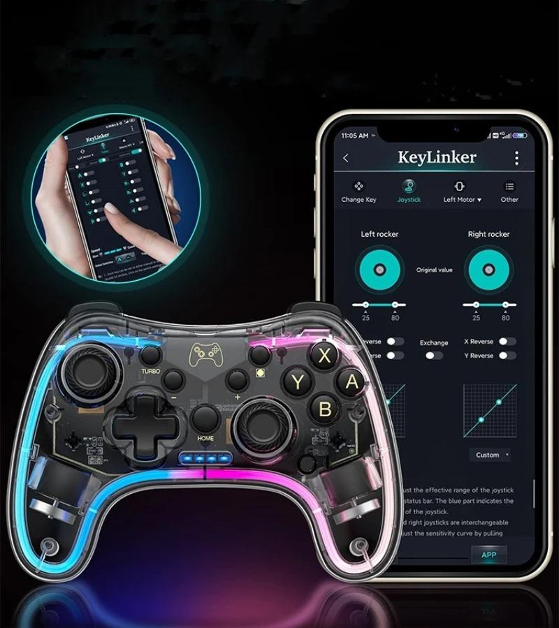 Switch / Switch Pro Controller Compatible with Switch / OLED / Lite, Pro Controller Switch with LED Lights, 6 Gyro Axis, Turbo and Dual Vibration