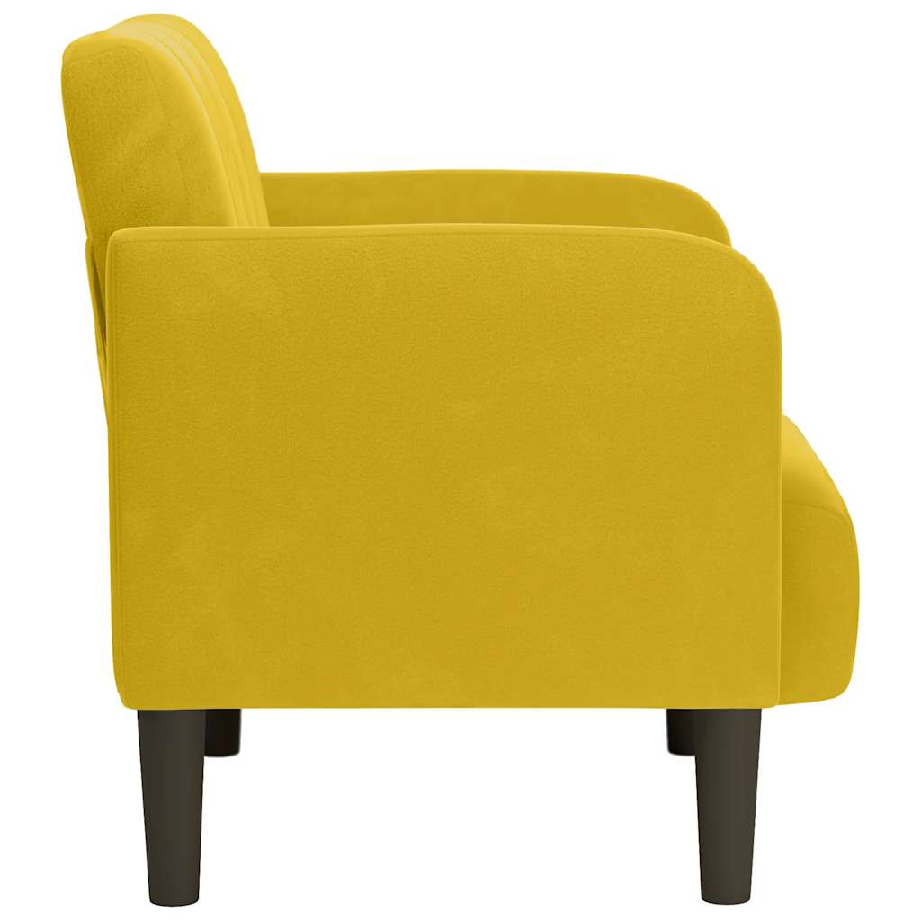 Armchair with Armrests Yellow 54 Cm Velvet