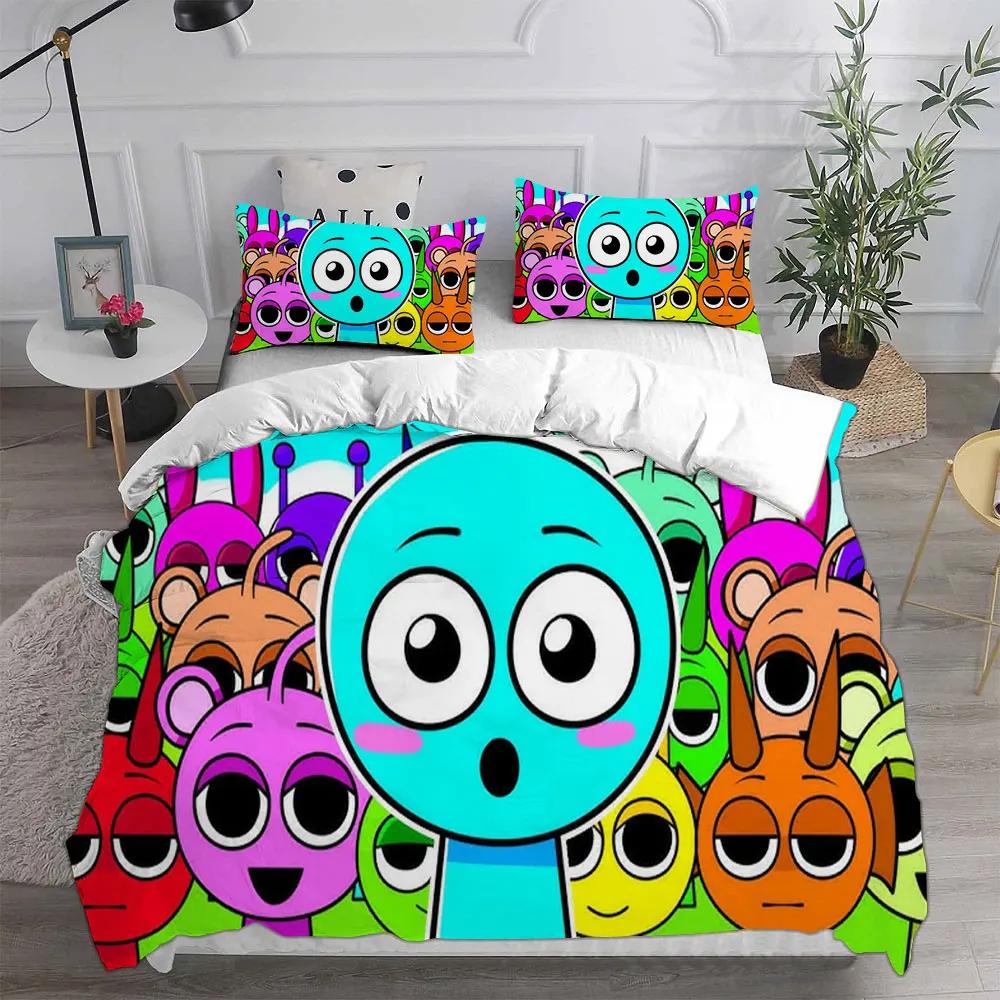 Sprunki Bedding Sets Soft Bed Cover Comforter Duvet Cover Pillow Case 2-3 Pieces Sets Teenagers Children's Gifts Bedroom Decor