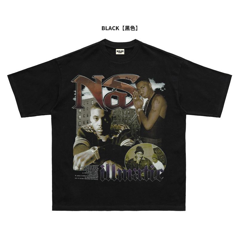 2026 Summer New Design Nas  Son of God HighQuality HipHop Street Comfortable Mens Roundneck Printed TShirt