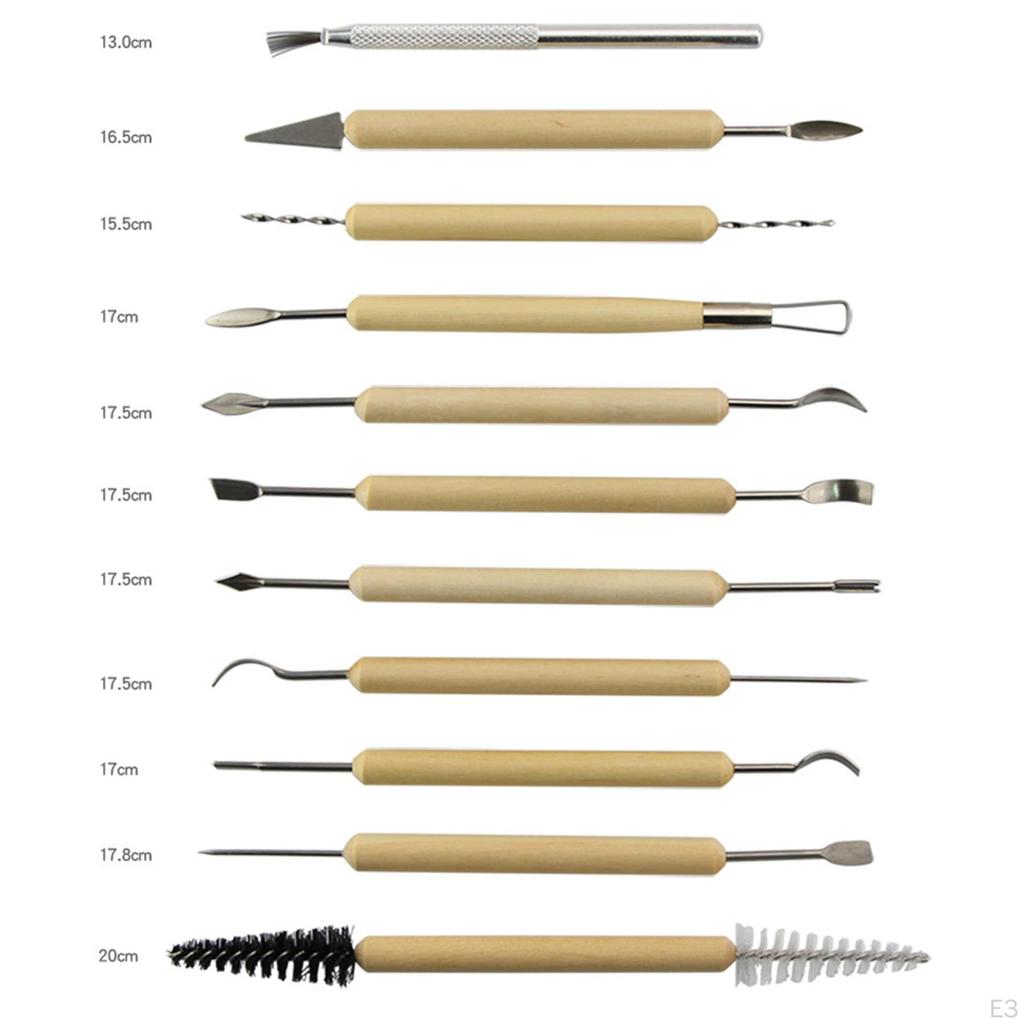 11x dobbel skulptur rustfritt stål leiresett