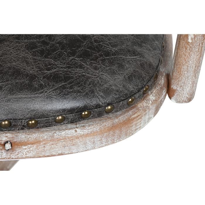 Chaise de bureau - Vintage - Blanc et Marron - Design ergonomique - Réglable en hauteur - A roulettes