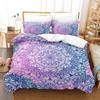 3D Print Purple, Pink, Blue, Green Mandala Duvet Cover Set Datura Jacquard King Size Bedding Sets For Home Dormitories,hotel Bed