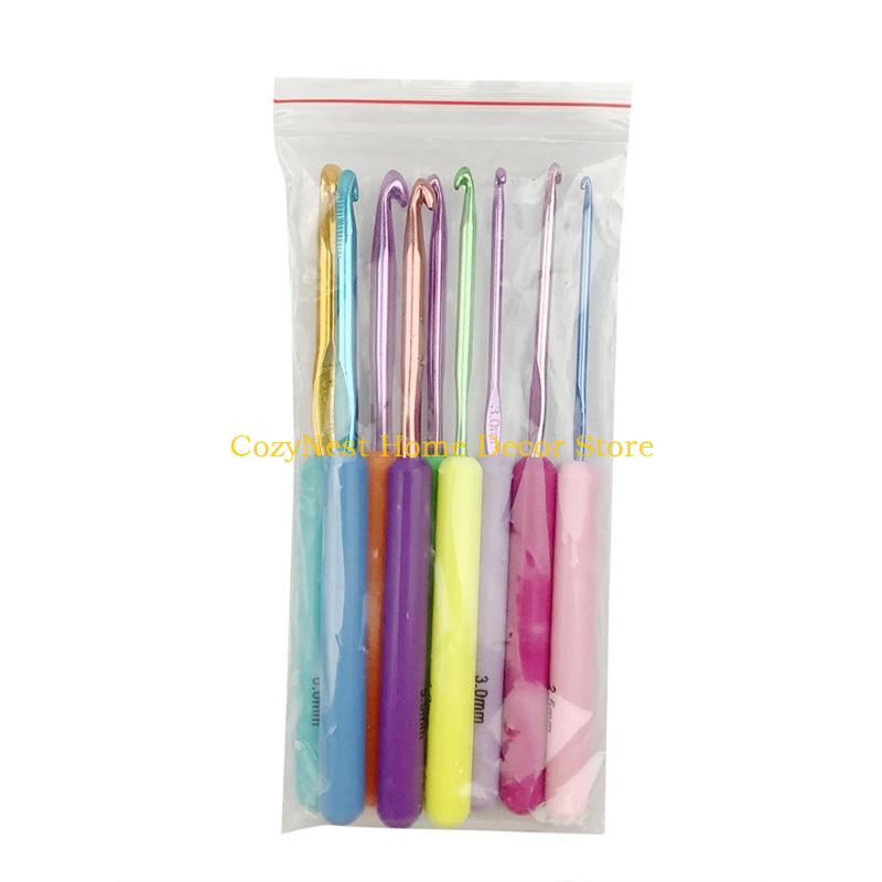 92MF 9Pcs ABS Handle Crochet Hook Ergonomic Knitting Crochet Hook for Beginner Adult China Mainland