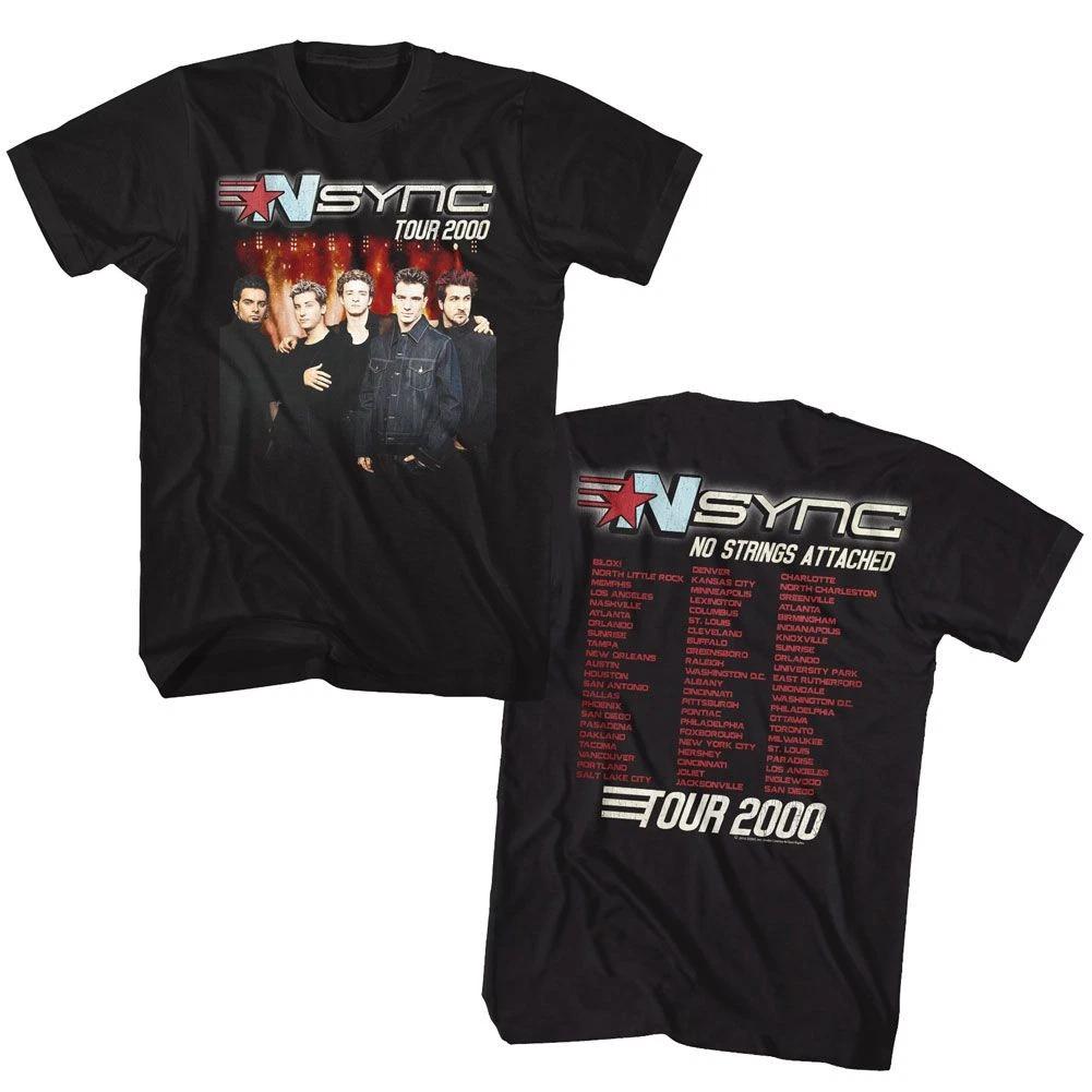NSYNC No Strings Attached Tour 2000 Black Pop Music Boy Band Shirt 120