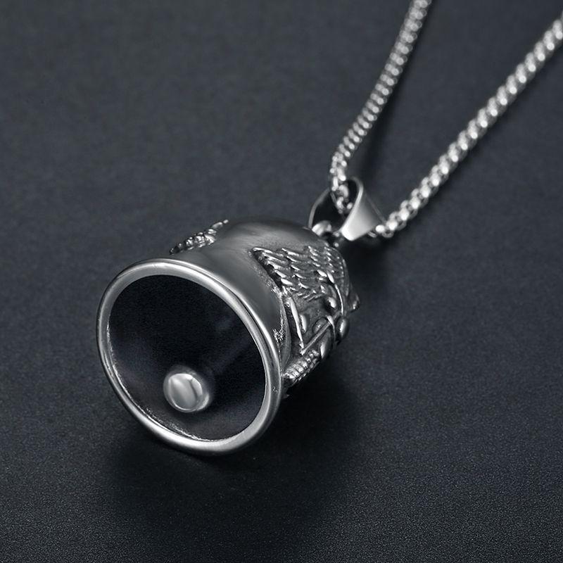 Angel Ride Motorcycle Bell Pendant Biker Hip Hop Rock Metal Punk Ride Party Accessories Trend Amulet Jewelry Gift