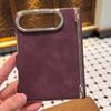 Luxury Lambskin Leather Hinge Protection Matte Phone Case For iPhone Duo Matte Thickened Shockproof Protection Soft Back Cover