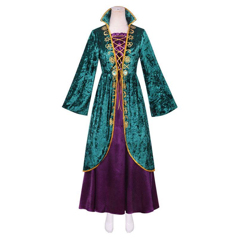 

Witches Are Crazy Too: Winifred Cosplay Dress Halloween Cosplay Medieval Stage Performance Costume Winifred Green Dress (Printed Edition) XL