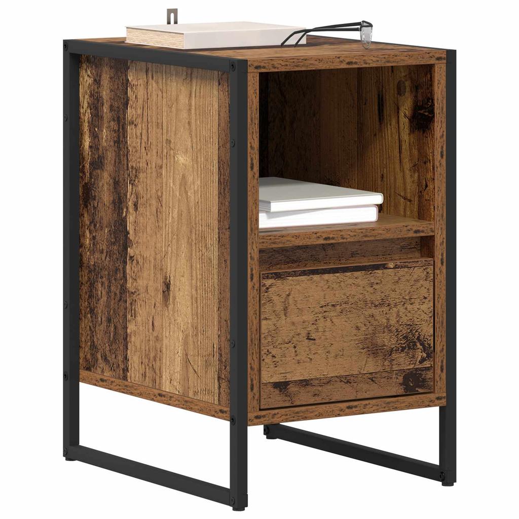 Nightstand Set of 2 Reclaimed Wood Look 39.5 x 30 x 50 cm Engineered Wood
