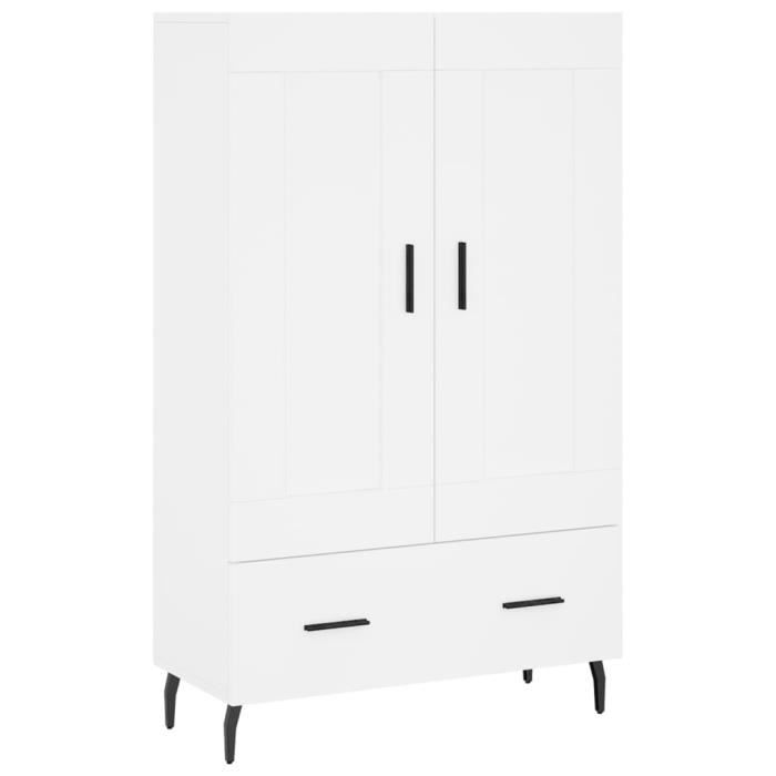 VidaXL Buffet haut blanc 69,5x31x115 cm bois d'ingénierie 830340