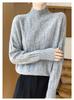 Thick Knit Half-High Collar Wool Sweater - Loose Fit Pullover