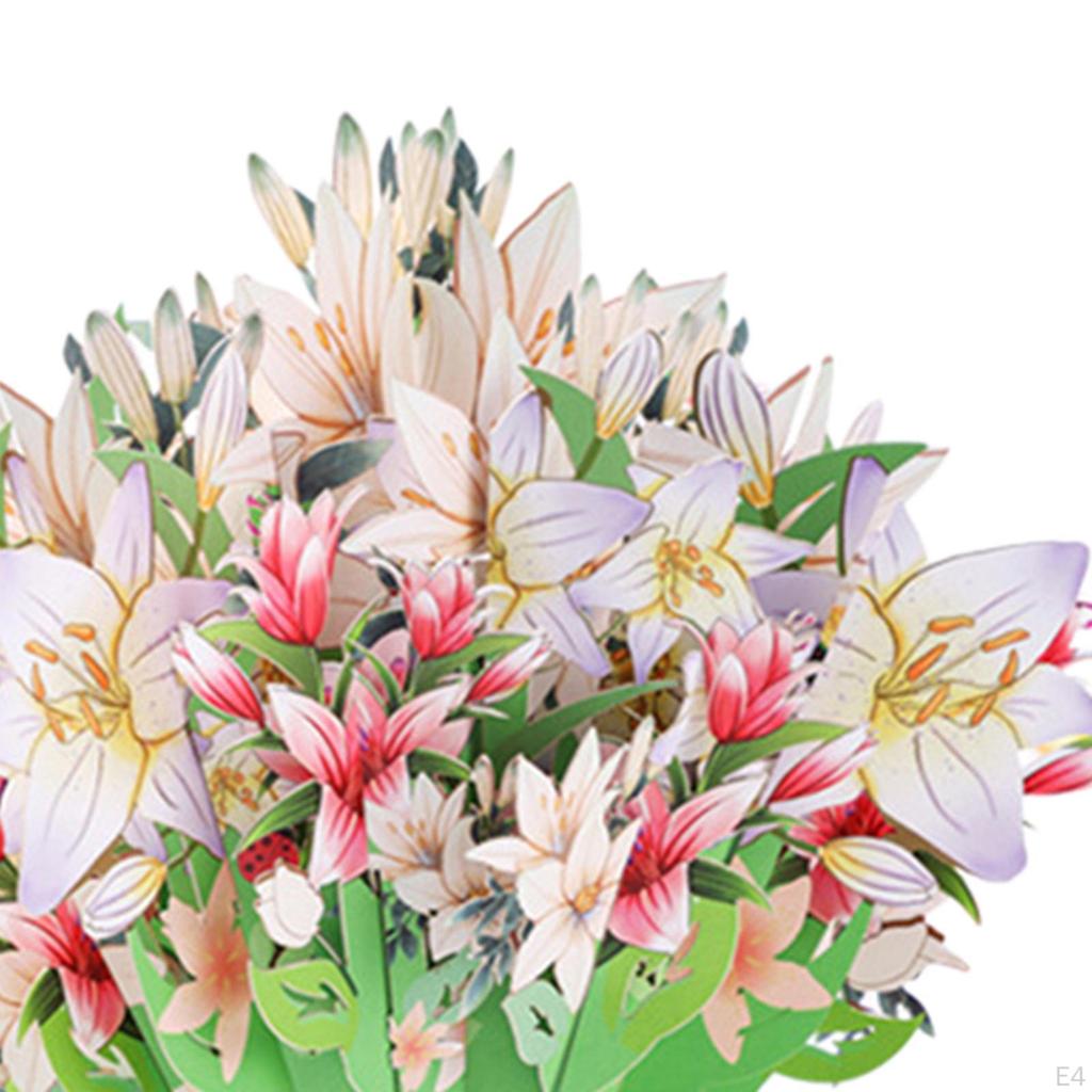 Dárková karta kytice ke Dni matek papírová plastika vyskočí na oslavy