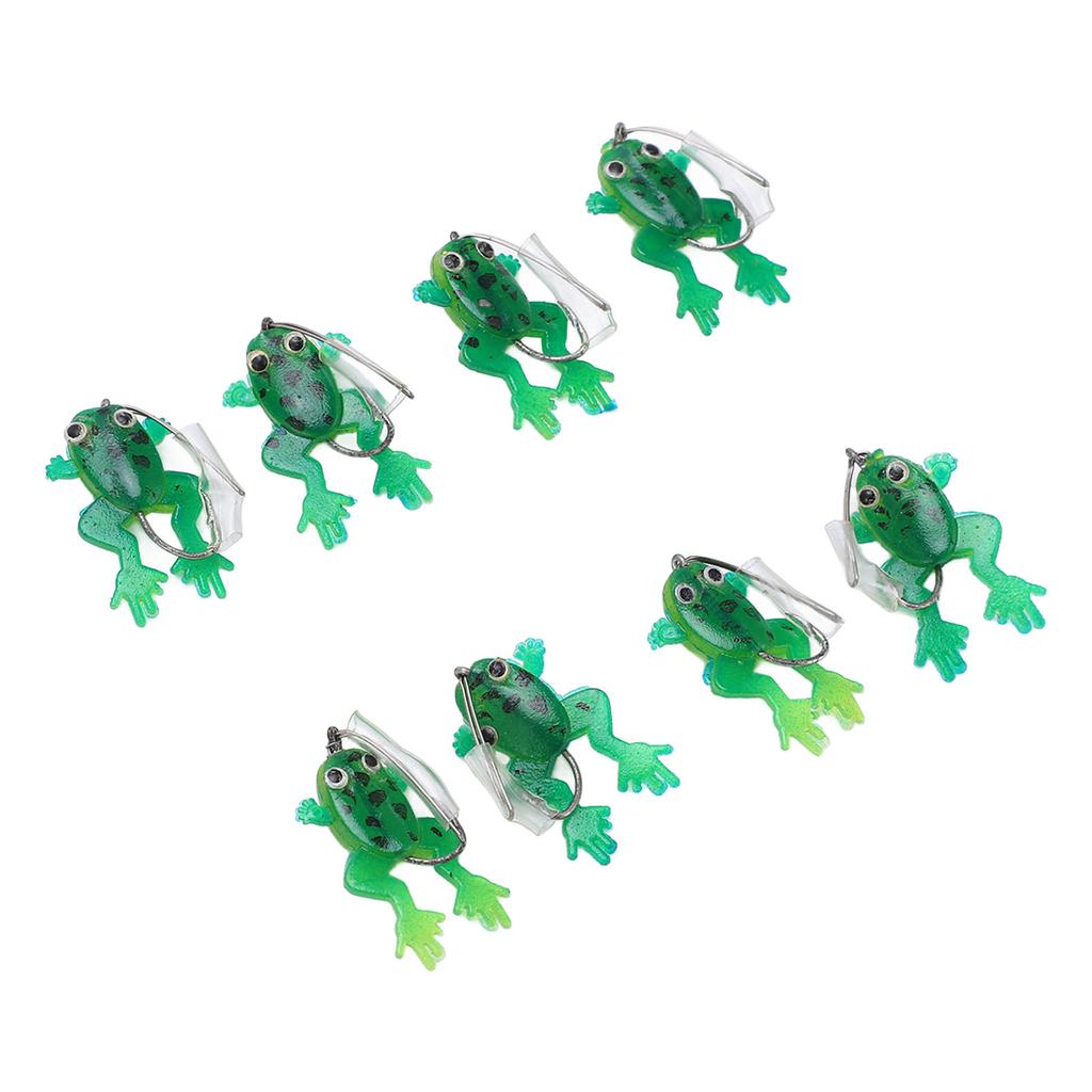 8Pcs Fishing Soft Lures Jump Frog Shape Small Top Water Floating Bait for Freshwater Saltwater Fishing