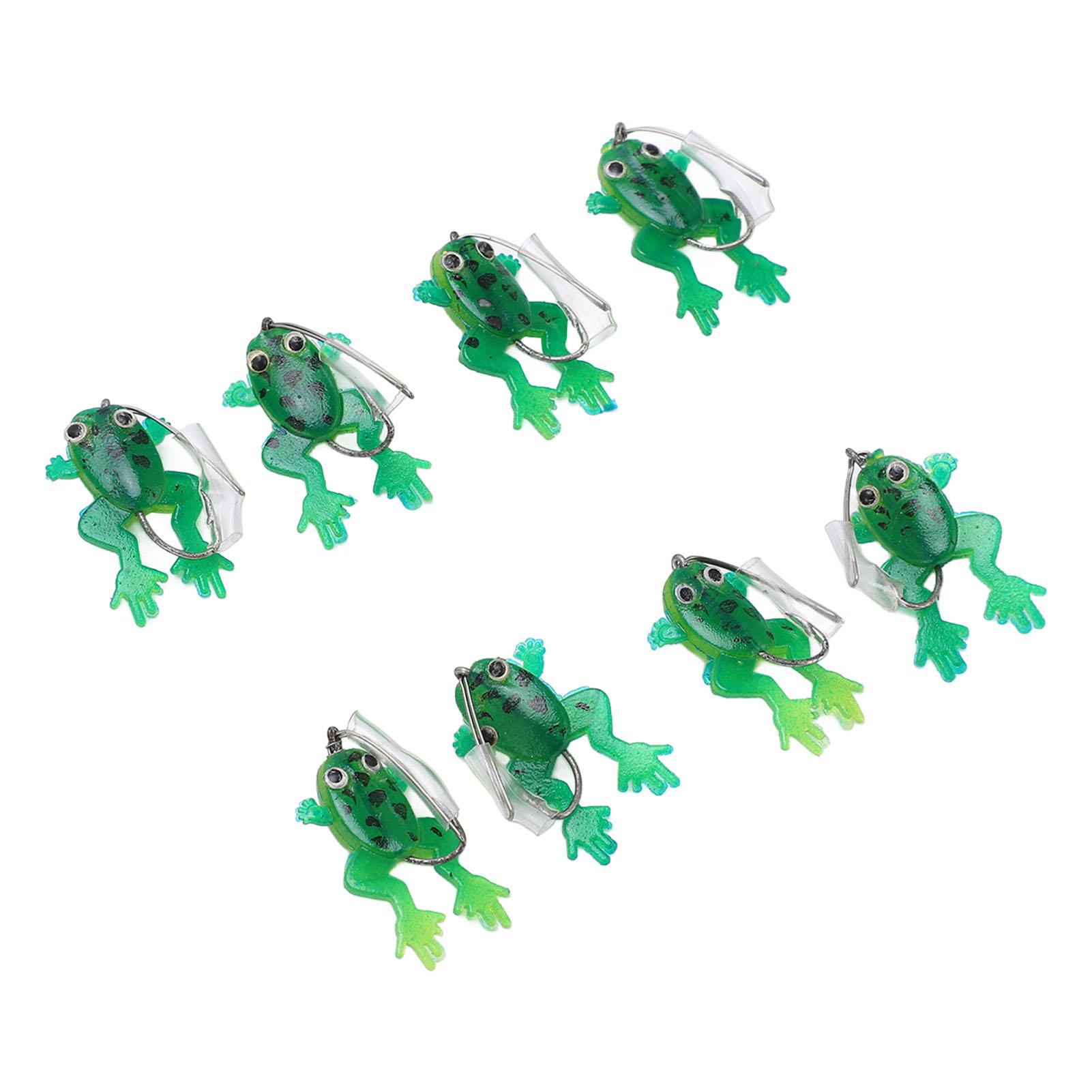 

8Pcs Fishing Soft Lures Jump Frog Shape Small Top Water Floating Bait for Freshwater Saltwater Fishing