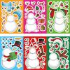 Festives Snowman Design PVC Puzzle Stickers Set Of 24 Removable Waterproof Tablet Skin Decals