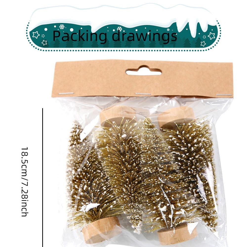 4pcs 10CM Mini Christmas Tree Gradient Colorful Christmas Small Cedar Lifelike Plastic Artificial Xmas Pine Tree Tabletop Orname