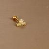 Gold Stainless Steel Earrings with Zircon Studs - Creative and Elegant Design