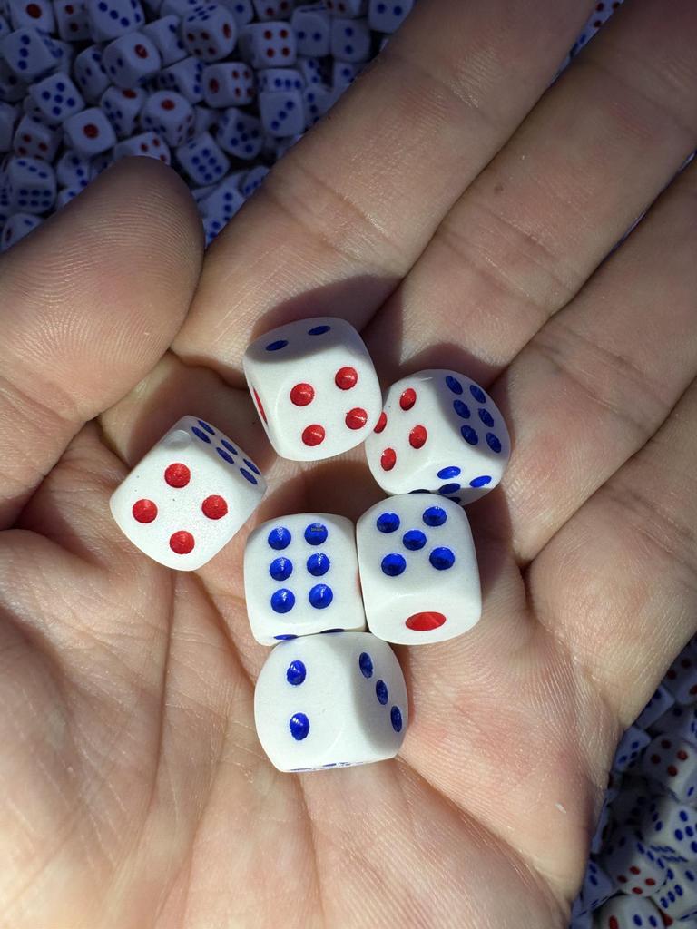 Multicolor Dots Disposable Small Dice for Parties and Bars