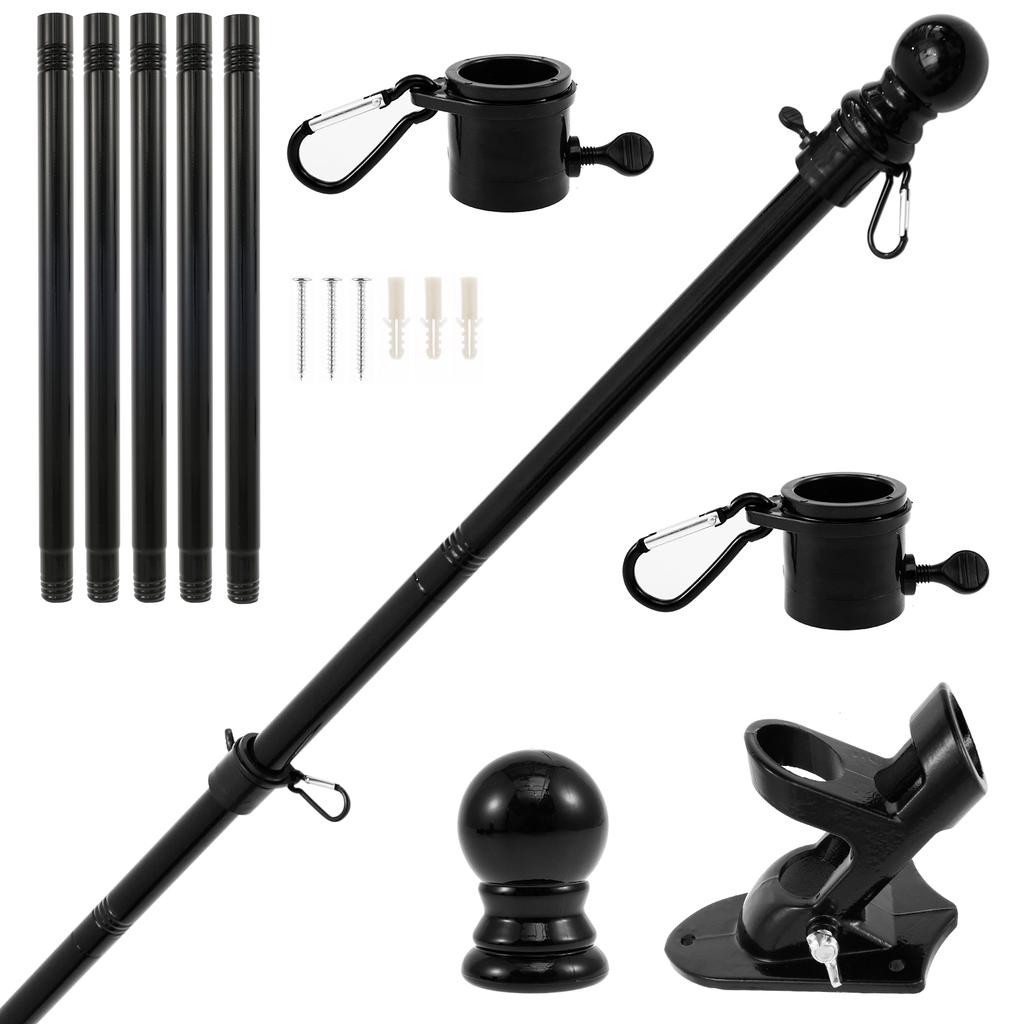 Suport reglabil pentru steag, 5/8,5 ft, din oțel inoxidabil, montat pe perete, pentru steag, curte, verandă, rezidențial