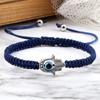 Fatima Prayer Hand Bracelet - Evil Eye Protection Couple Bracelets, Red Black Nylon Braided Lucky Jewelry for Men & Women