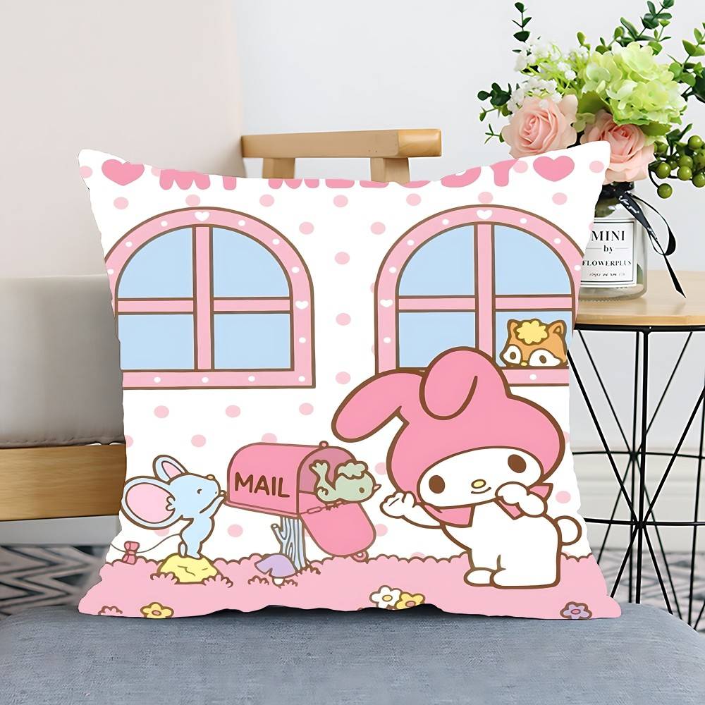 S-Sario M-My M-Melody Наволочка Чехол для подушки Полиэстеровая наволочка Декоративная наволочка для диванной подушки Домашний декор 16x16Inch